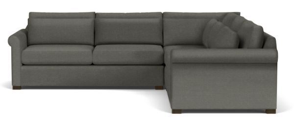 Tegan 112x112" Three-Piece Sectional In Vick Charcoal With Charcoal ...